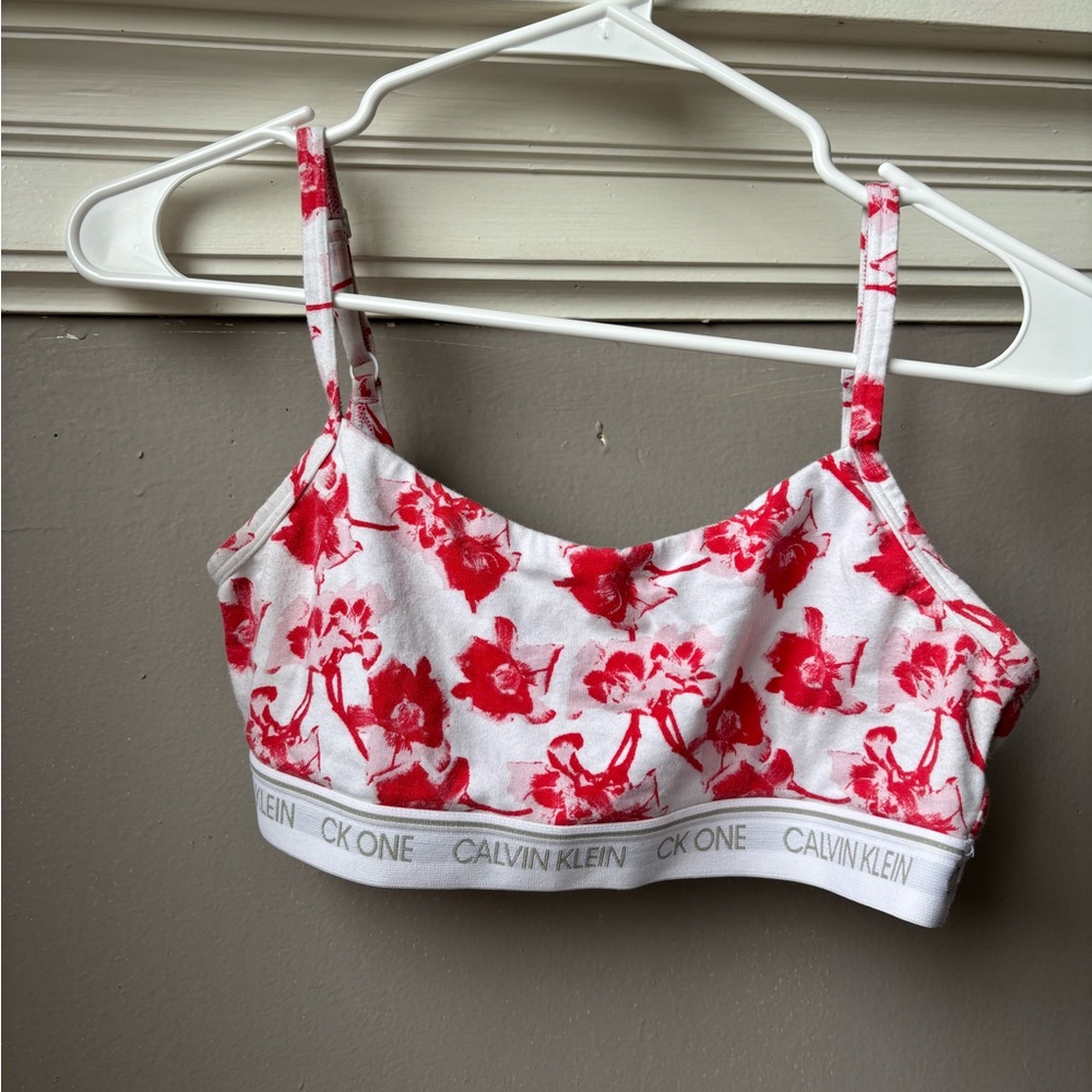 Calvin Klein Red Floral Bralette